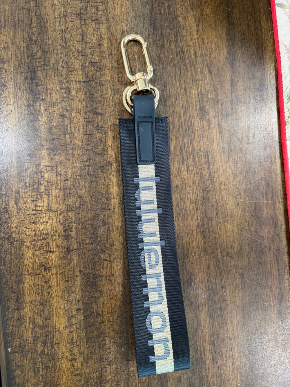 lululemon athletica Black and Gold Key Fob Strap